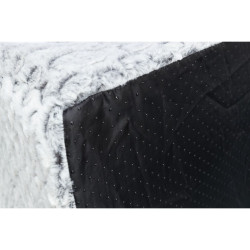 MILA plyšová jeskyně s polštářem, 32 × 42 × 32 cm, bílá/šedá