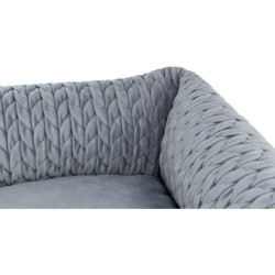 Obdélníkový pelech LIVIA sametový, šedá