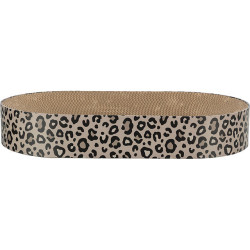 Kartonové škrabací lůžko LEO, s catnipem, 63 x 10 x 35 cm, hnědá/leopardí