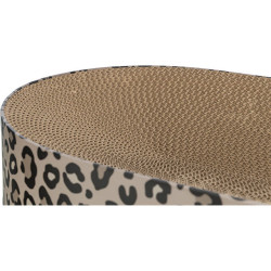 Kartonové škrabací lůžko LEO, s catnipem, 63 x 10 x 35 cm, hnědá/leopardí