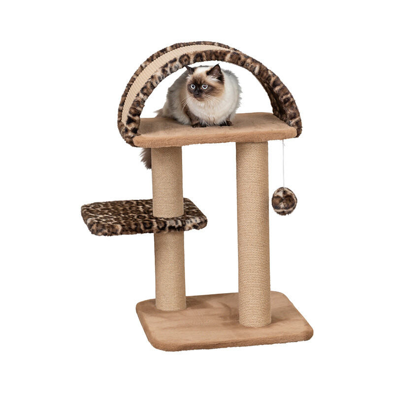 Škrabadlo LEO, 2 podesty, oblouk, míček, 85 cm, hnědá