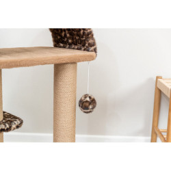 Škrabadlo LEO, 2 podesty, oblouk, míček, 85 cm, hnědá