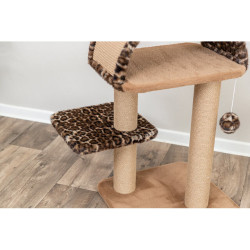 Škrabadlo LEO, 2 podesty, oblouk, míček, 85 cm, hnědá