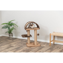 Škrabadlo LEO, 2 podesty, oblouk, míček, 85 cm, hnědá