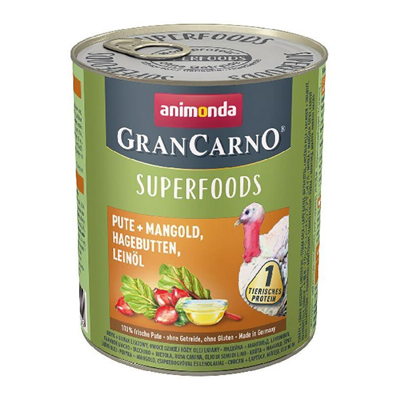 GRANCARNO Superfoods krůta,mangold,šípky,lněný olej 800 g pro psy