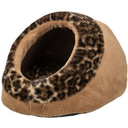 SOFT Edition plyšová kukaň LEO, 35 x 26 x 41 cm, hnědá/leopardí