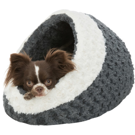 KALINE plyšová kukaň, 35x26x41cm, šedá/krémová