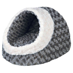 KALINE plyšová kukaň, 35x26x41cm, šedá/krémová