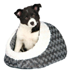 KALINE plyšová kukaň, 35x26x41cm, šedá/krémová