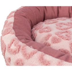 Pelech HEARTS se srdíčky, kulatý s okrajem, 50 cm, růžová - LIMITOVANÁ NABÍDKA