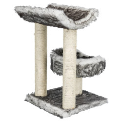 Škrábadlo ISABA s pelíškem,dlouhý plyš 62cm - černo-bílé