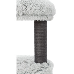 Škrábadlo HARVEY, kukaň, 2 sloupky, odpočívadlo 73cm, dlouhovlasý plyš, šedá