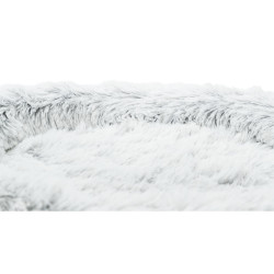 Škrábadlo HARVEY, kukaň, 2 sloupky, odpočívadlo 73cm, dlouhovlasý plyš, šedá