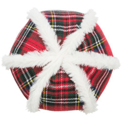 Xmas Ball - vánoční látkový míč zdobený plyšem, 15 cm