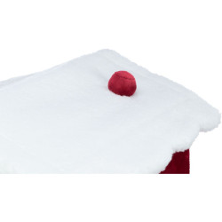 Xmas NEVIO plyšová vánoční boudička, 35 x 45 x 38 cm, bílá/červená