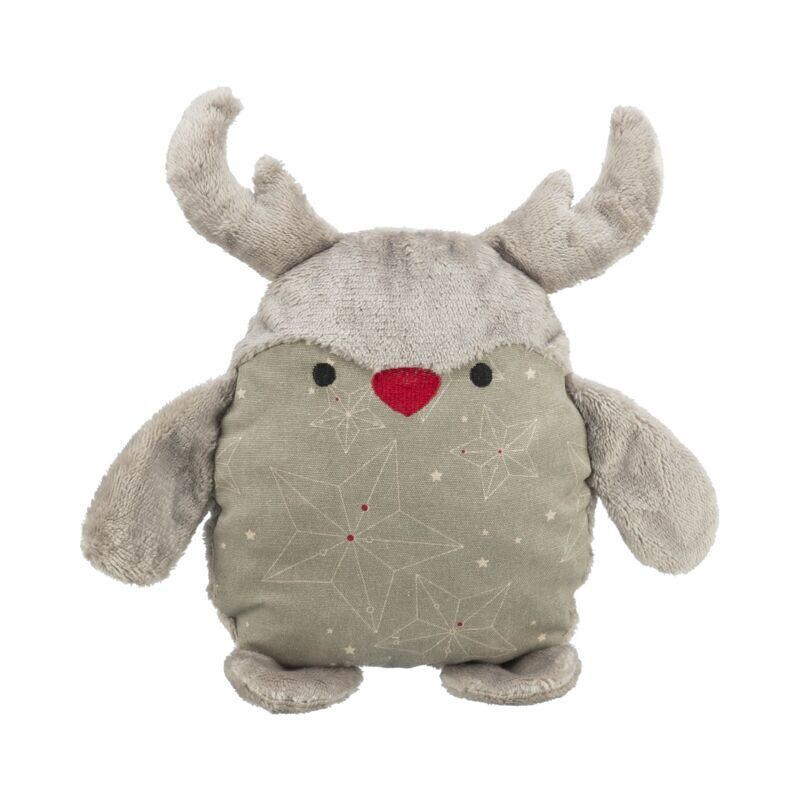 Xmas REINDEER - vánoční plyšový sob bez zvuku, 30 cm, látka/plyš