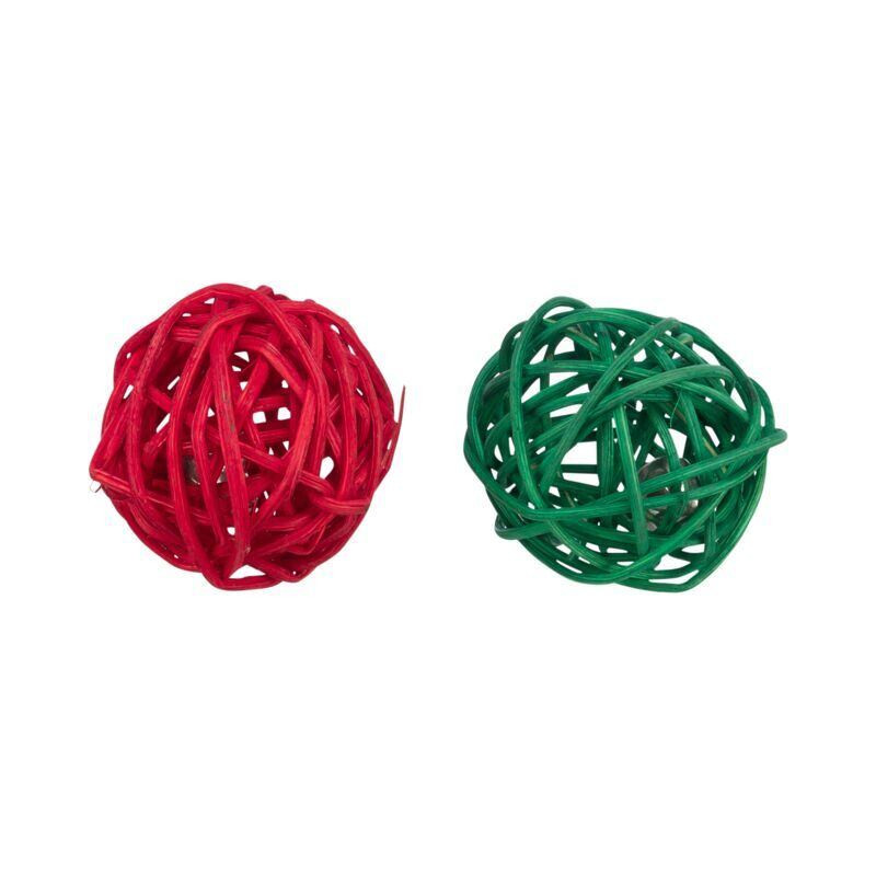Xmas Balls - set 2 kuliček pro hlodavce, s rolničkami, 4 cm