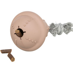 Vánoční zvonek na pamlsky, na laně, o 12/36 cm, tvrdá guma/bavlna, starorůžová