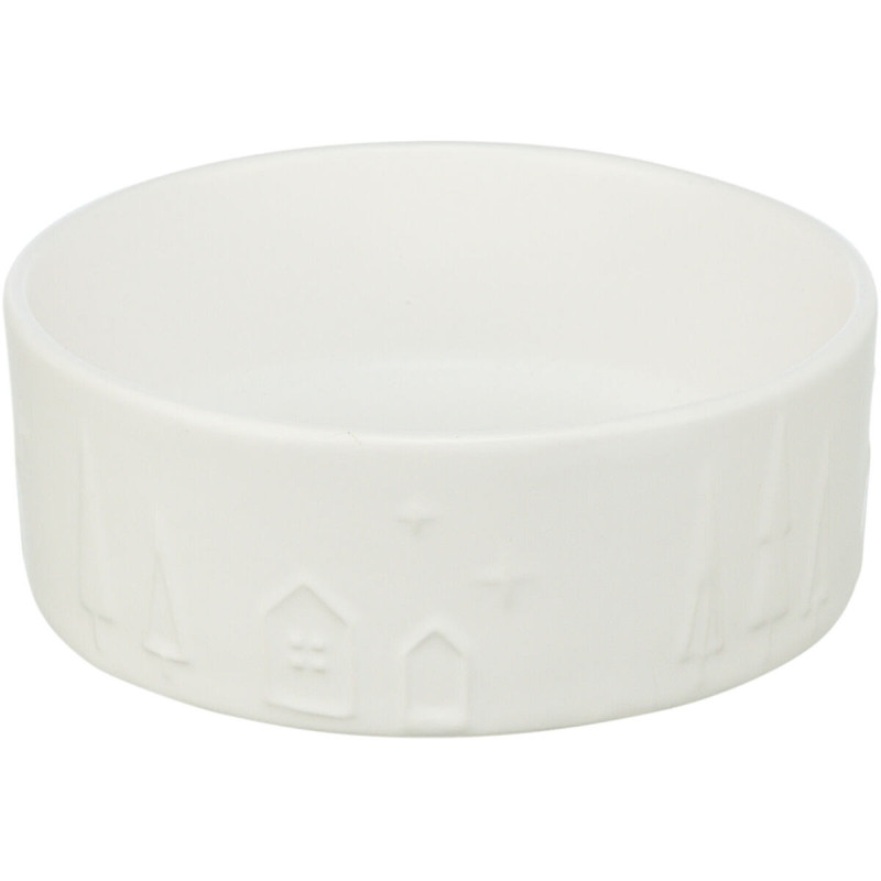 Vánoční keramická miska, bílá