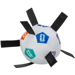 FIFA 2026 měkký aportovací míč s úchyty, 12 cm, bílá/barevná/černá - LIMITOVANÁ NABÍDKA