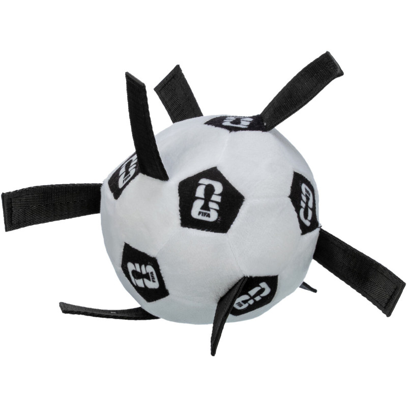 FIFA 2026 měkký aportovací míč s úchyty, 12 cm, bílá/černá - LIMITOVANÁ NABÍDKA