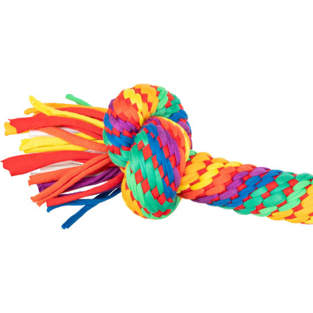 Hrací činka / přetahovadlo 30 cm, 2 uzly, multikolor - LIMITOVANÁ NABÍDKA