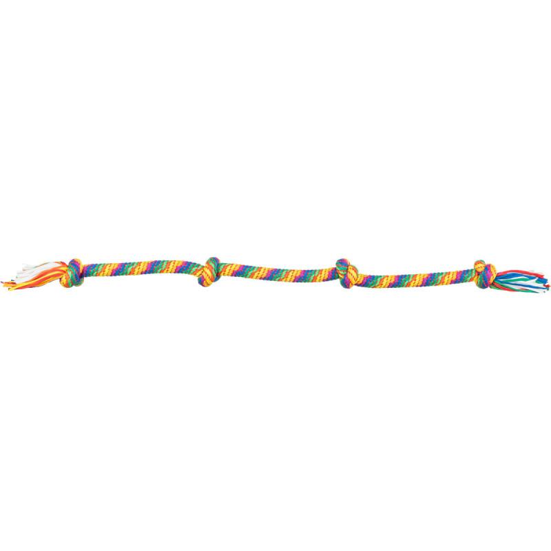 Hrací činka / přetahovadlo 122 cm, 4 uzly, multikolor - LIMITOVANÁ NABÍDKA