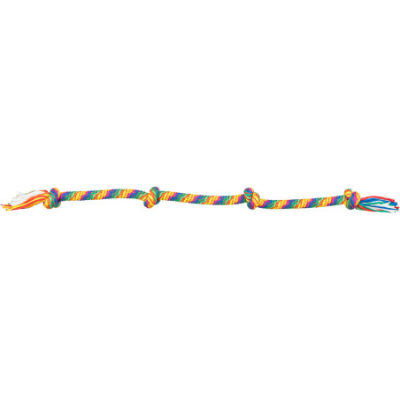 Hrací činka / přetahovadlo 122 cm, 4 uzly, multikolor - LIMITOVANÁ NABÍDKA