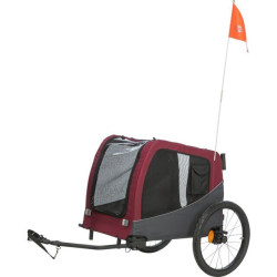 Vozík za kolo, L: 75 × 86 × 80/145 cm, do 30 kg, šedá/červená