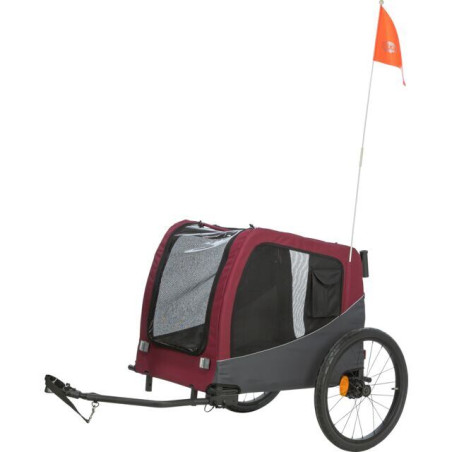 Vozík za kolo, L: 75 × 86 × 80/145 cm, do 30 kg, šedá/červená