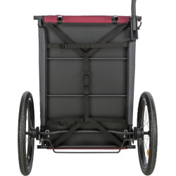 Vozík za kolo, L: 75 × 86 × 80/145 cm, do 30 kg, šedá/červená