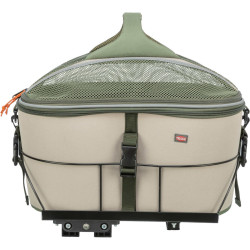 Transportní koš na nosič, polyester, 33 x 40 x 34 cm, olivově zelená/béžová