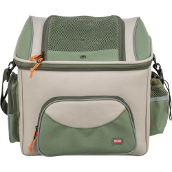 Transportní koš na nosič, polyester, 48 x 40 x 34 cm, olivově zelená/béžová