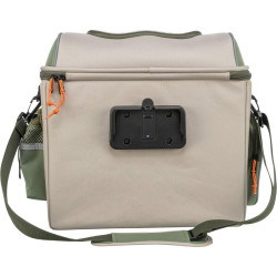 Transportní koš na nosič, polyester, 48 x 40 x 34 cm, olivově zelená/béžová