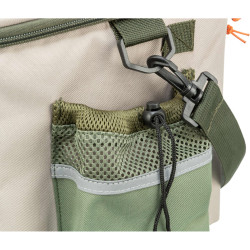 Transportní koš na nosič, polyester, 48 x 40 x 34 cm, olivově zelená/béžová