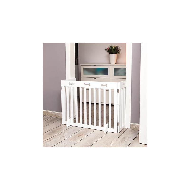 Branka pro psy 3 díly 82-124 x 61 cm bílá