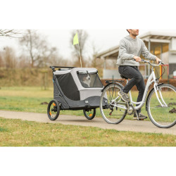 Vozík za kolo s funkcí rychlého skládání, XL: 87.5 x 97 x 93/150 cm, nosnost max. 45 kg, šedá