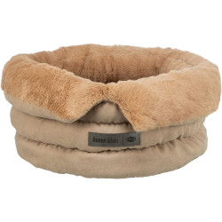 HOME Edition pelech LIANO Soft, kulatý s vysokým okrajem, ø 65 cm, písková/hnědá
