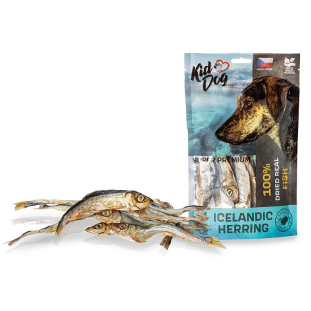 KIDDOG SUPER PREMIUM 100% dried real fish - islandský herinek 100 g