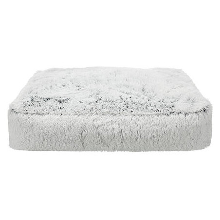 Vysoky polštář HARVEY obdelník 100 x 70cm, hebký potah s dlouhým vlasem, bílá/černá