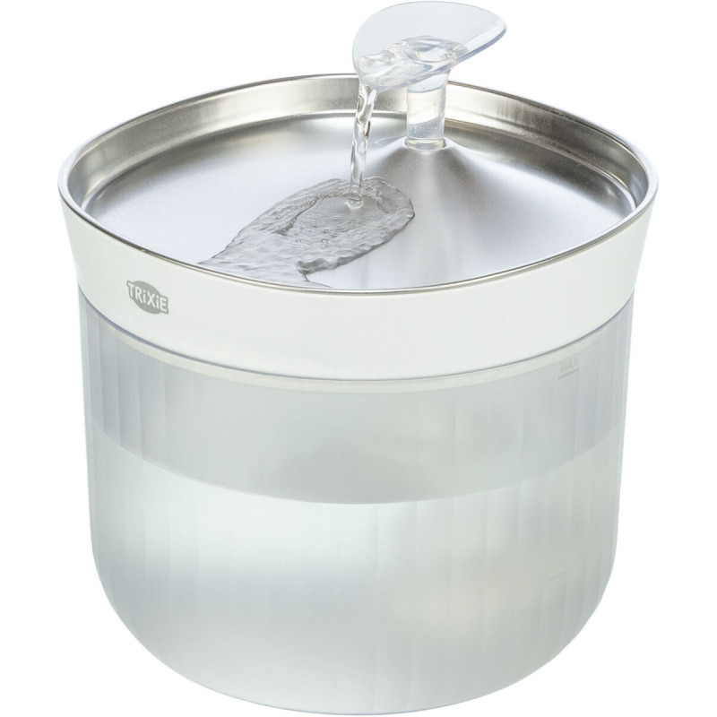 Pitná fontánka Aqua Clear, 2,5 l/18 × 16 × 18 cm, plast/nerezová ocel, bílá