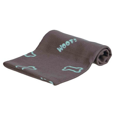 Flísová deka BEANY 100x70cm - šedá s modrými kostičkami