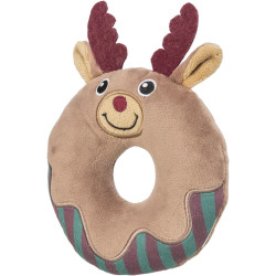 Xmas Moose Donut, vánoční plyšový kroužek-los, 14 cm