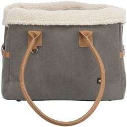 Transportní taška RACHEL, 25 x 30 x 40 cm, max 7 kg, šedá/světlehnědá