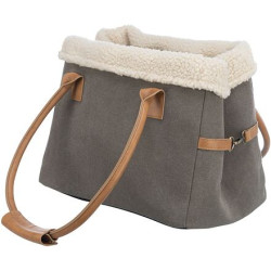 Transportní taška RACHEL, 25 x 30 x 40 cm, max 7 kg, šedá/světlehnědá