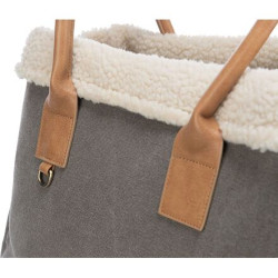 Transportní taška RACHEL, 25 x 30 x 40 cm, max 7 kg, šedá/světlehnědá