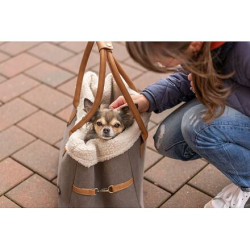 Transportní taška RACHEL, 25 x 30 x 40 cm, max 7 kg, šedá/světlehnědá