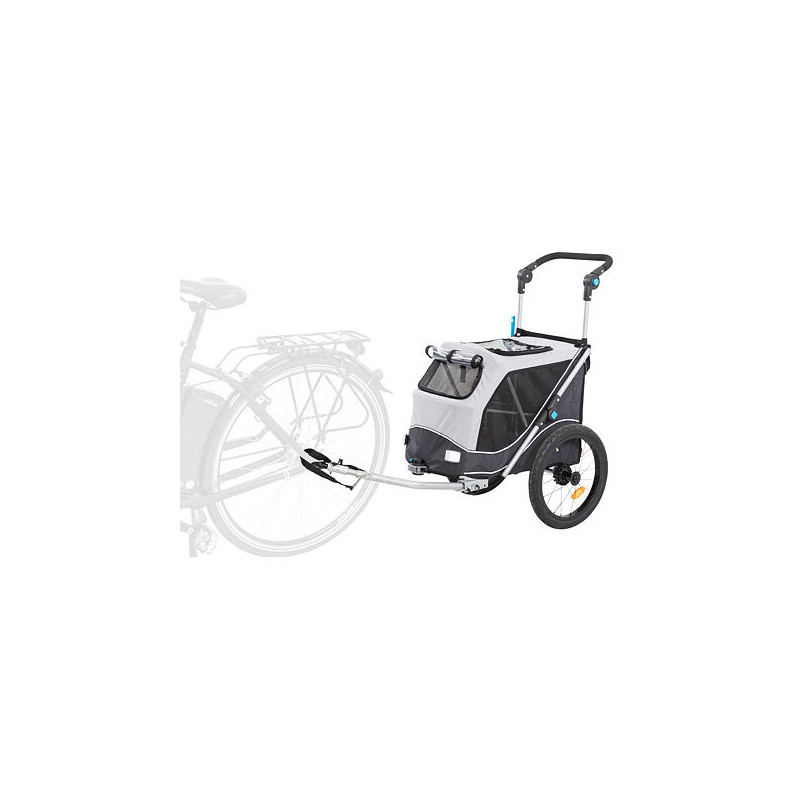 Vozík za kolo s funkcí rychlého skládání S 58 x 93 x 74/114 cm, nosnost max. 15 kg, šedý