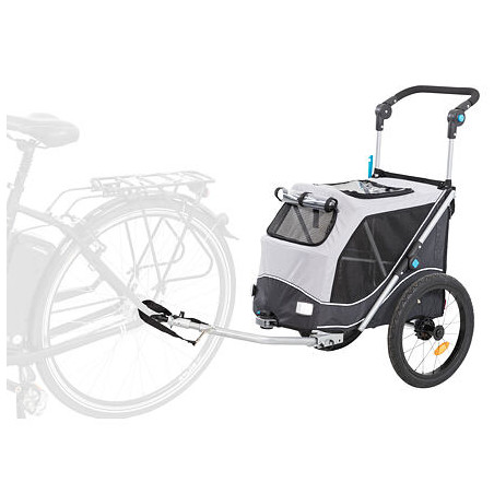 Vozík za kolo s funkcí rychlého skládání S 58 x 93 x 74/114 cm, nosnost max. 15 kg, šedý