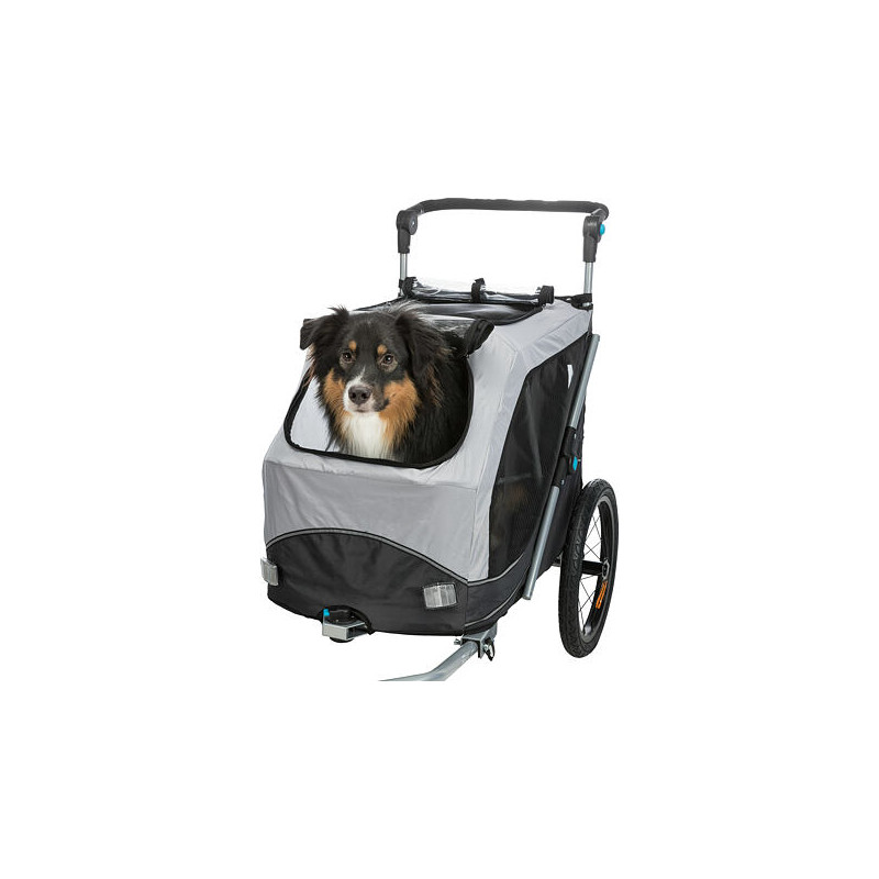 Vozík za kolo s funkcí rychlého skládání M 63 x 95 x 90/132 cm, nosnost max. 22 kg, šedý